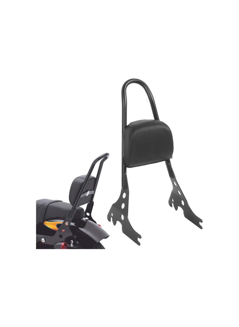 silvercnc - Motorcycle Backrest Bar, Detachable Motorcycle Backrest Bar Pad Kit Fit for XL883C XL883R XL1200R XL1200C XLH883 0419(black) - Image 1