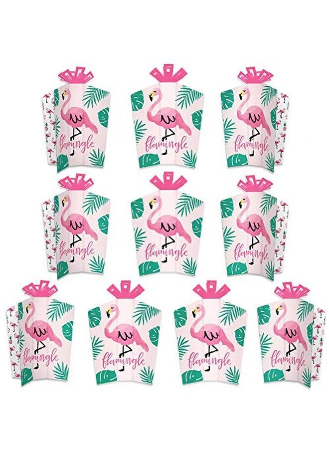 Big Dot of Happiness Pink Flamingo Party Like A Pineapple Table Decorations Tropical Summer Party Fold And Flare Centerpieces 10 Count  - Image 1