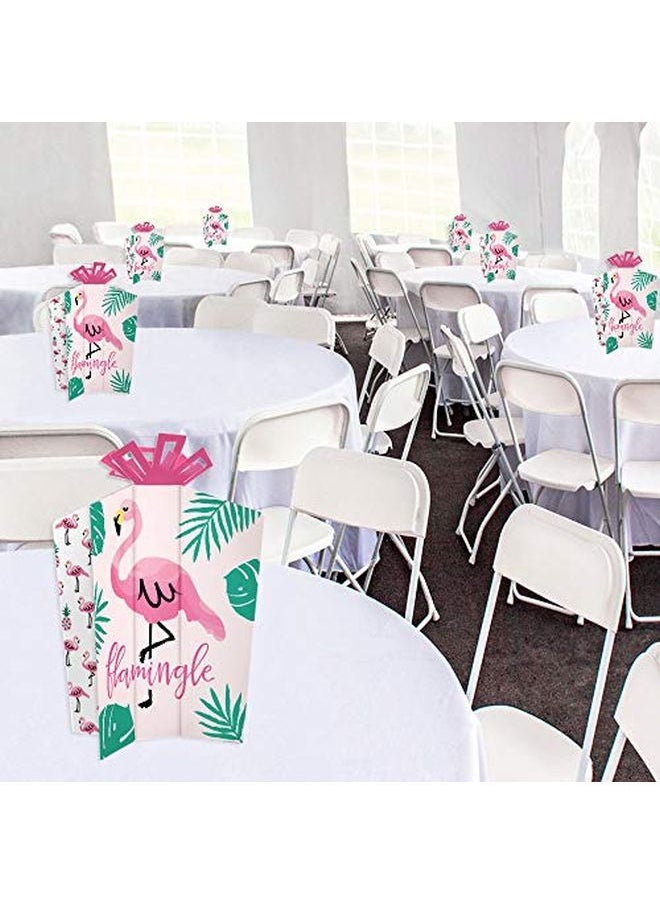 Big Dot of Happiness Pink Flamingo Party Like A Pineapple Table Decorations Tropical Summer Party Fold And Flare Centerpieces 10 Count  - Image 4