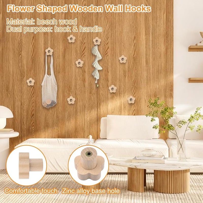 مقابض خزانة خشبية على شكل زهور 38 مم 12 قطعة مقابض درج خزانة الملابس - Image 4