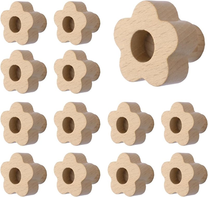 مقابض خزانة خشبية على شكل زهور 38 مم 12 قطعة مقابض درج خزانة الملابس - Image 2