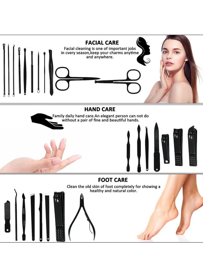 Generic 26 Piece Manicure Set Professional Nail Clipper Kit Stainless Steel Manicure and Pedicure Kit, Scissors Grooming Kit Nail Care Tools with Luxurious Travel Case  - Image 3