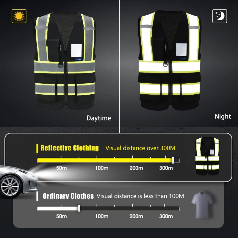 AYKRM 11 colors available safety vest black - Image 3