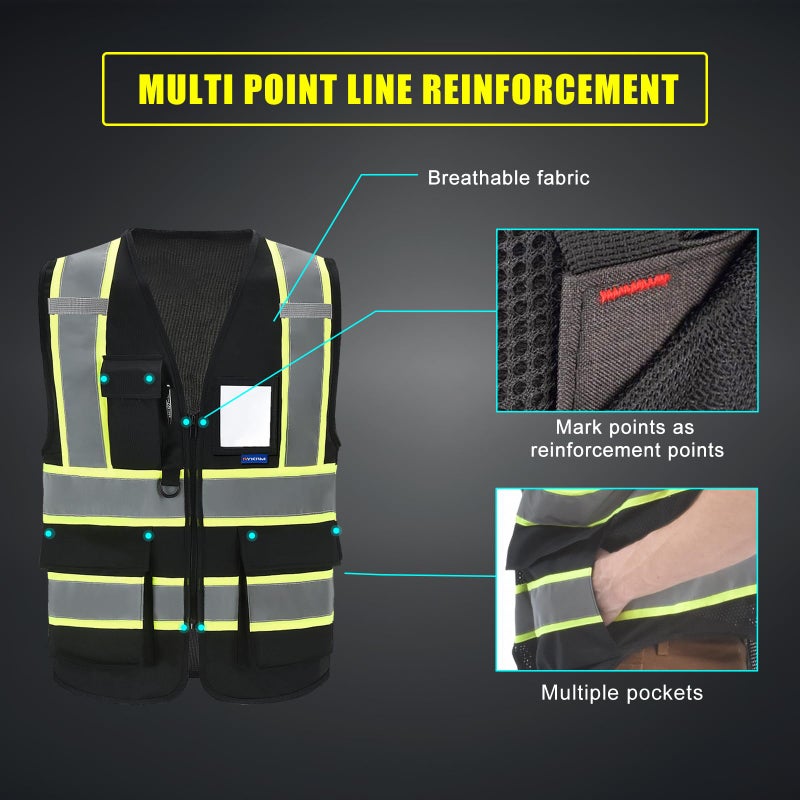AYKRM 11 colors available safety vest black - Image 5