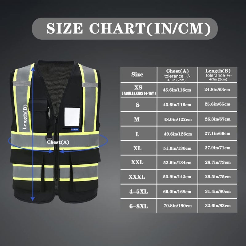 AYKRM 11 colors available safety vest black - Image 4