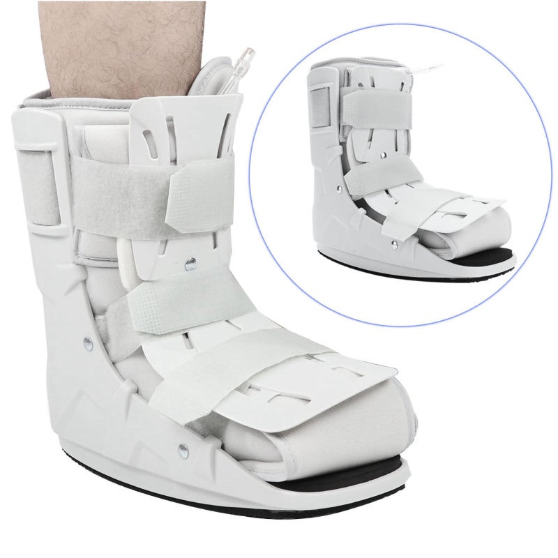Pneumatic Walking Boot: High-Density Foam Padding Adjustable Air Support - Hand Pump Customizable Recovery Foot Orthosis for Ankle Sprain Fracture Post-Surgery Home Mobility - Image 3