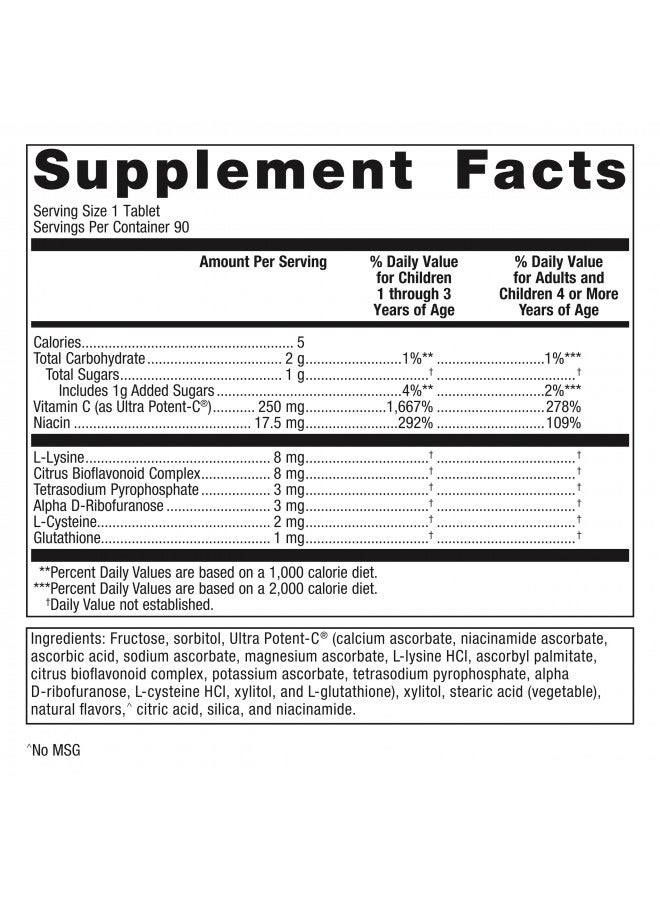 Metagenics Ultra Potent-C® Chewable Vitamin C Chewable Orange-Flavor Vitamin C for Immune Support* | 90 Count