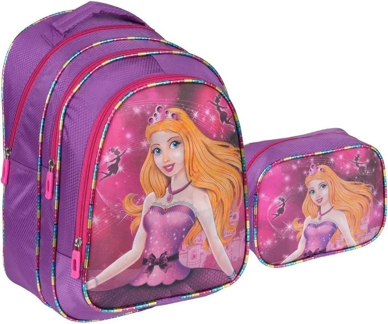 SYG Girls 3 Compartment Princess Figured School Backpack 13 11-PRINCESS