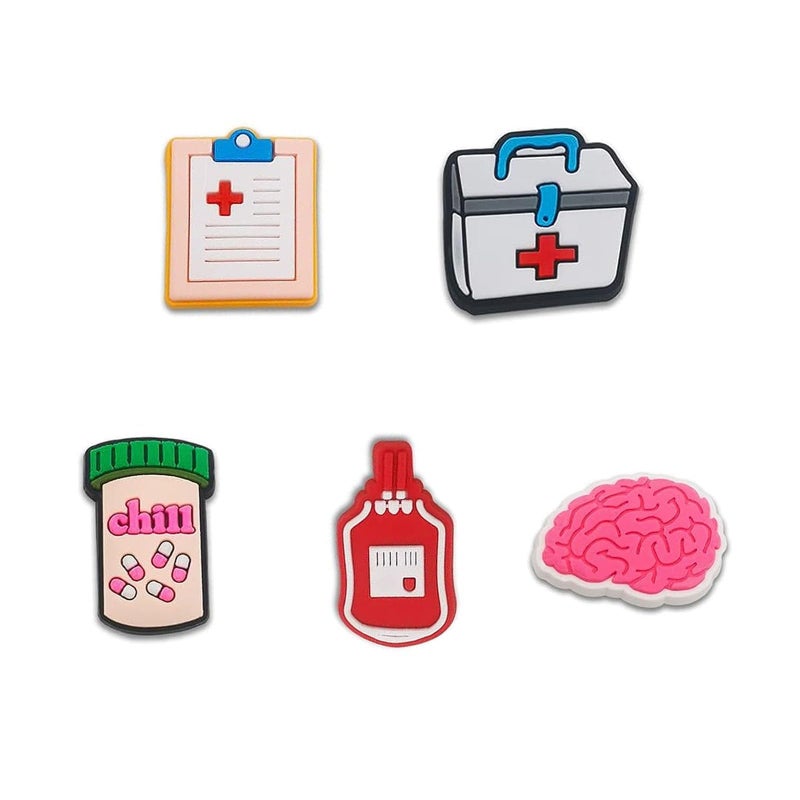 BOWNDY Medical Nurse Decoration Charms,Cute Charm Gift for Toddler Girls Kids Teens Women Adults,PVC Different Charms fit for Clog-Print Shoe Decoration - Image 5