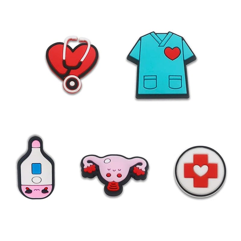 BOWNDY Medical Nurse Decoration Charms,Cute Charm Gift for Toddler Girls Kids Teens Women Adults,PVC Different Charms fit for Clog-Print Shoe Decoration - Image 2