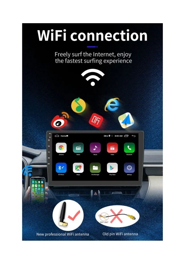 AVT Android 1GB ram 32GB storigCar Stereo Double Din 10.1 Inch Car Radio 2.5D HD Touchscreen Multimedia MP5 Player with Bluetooth GPS Support WiFi FM Radio Dual USB Mirror Link SWC + Backup Camera - Image 3