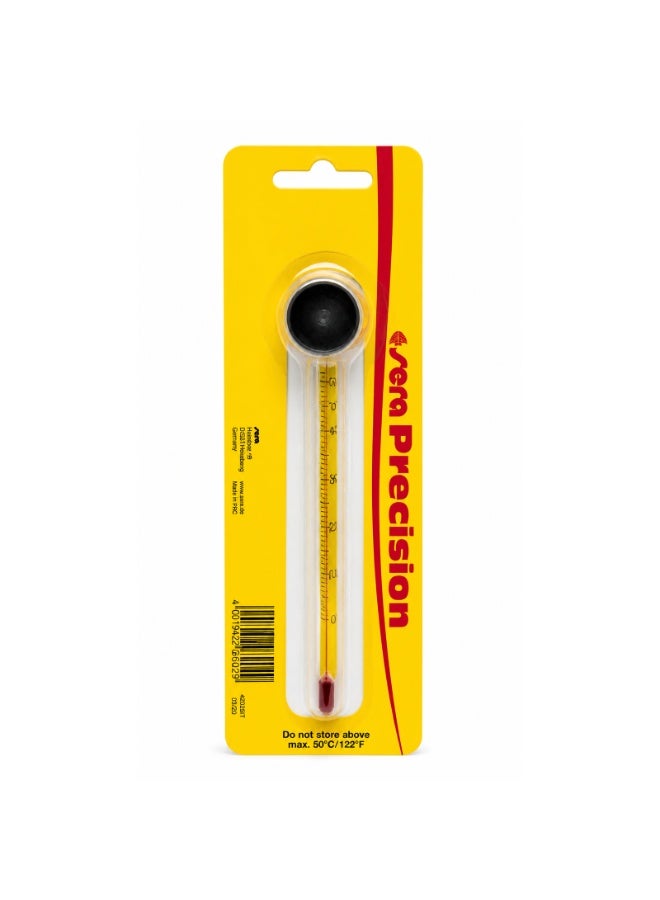 Sera Precision Aquarium Thermometer - German Glass Thermometer with Suction Cup for Fish Tank Water Temperature, 0-50°C Range, Submersible for Freshwater & Saltwater Aquariums, Easy to Read Scale