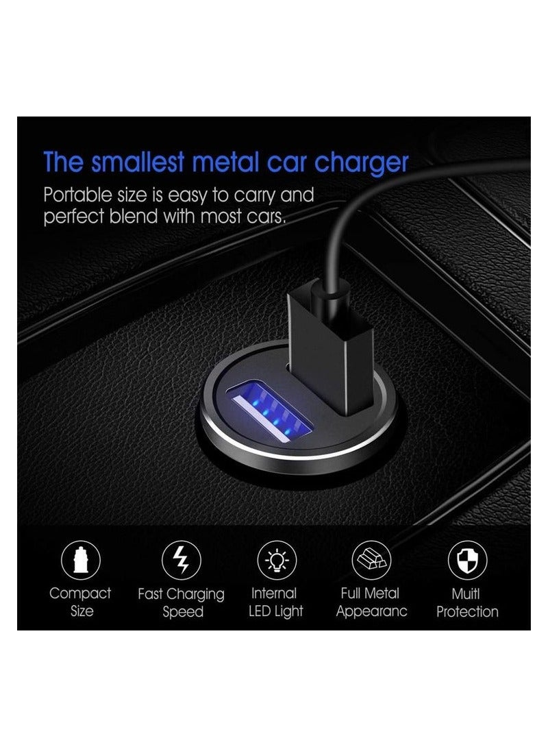 DIVICO Car Mobile Charger Zinc Alloy 2.4A Dual USB Port Fast Charging Car Cell Phone Charger Compact Size  DIVICO A3004 - Image 4
