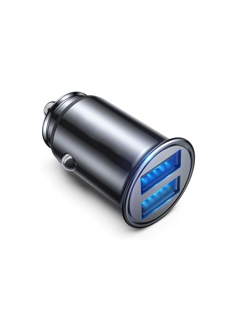 DIVICO Car Mobile Charger Zinc Alloy 2.4A Dual USB Port Fast Charging Car Cell Phone Charger Compact Size  DIVICO A3004 - Image 2