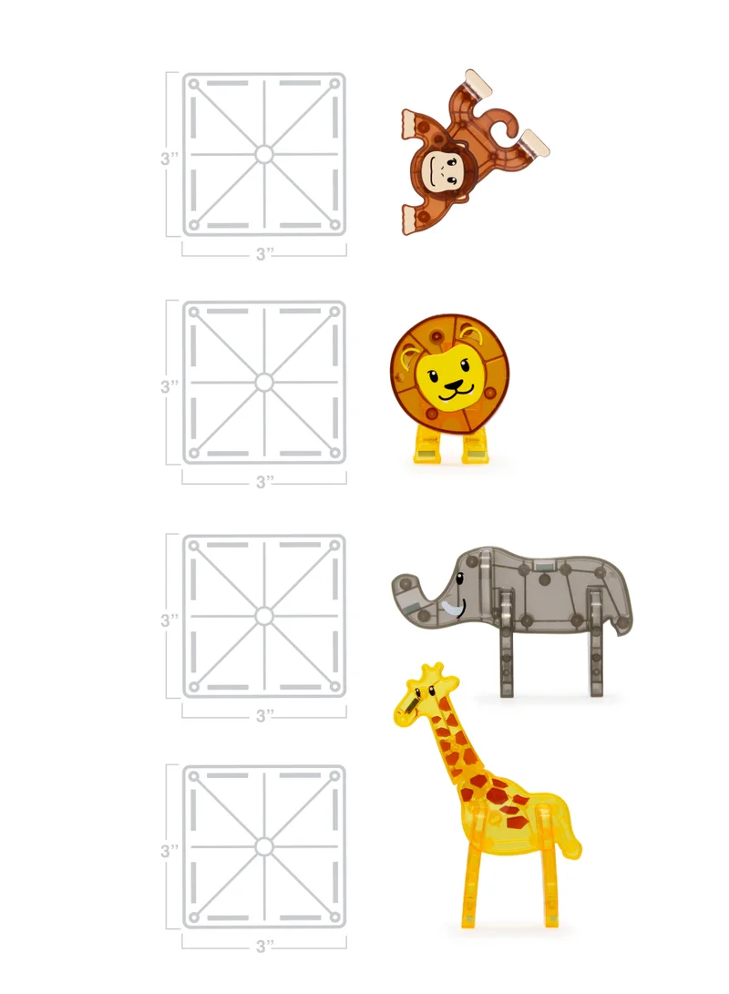 MAGNA-TILES Safari Animals 25 Piece Set