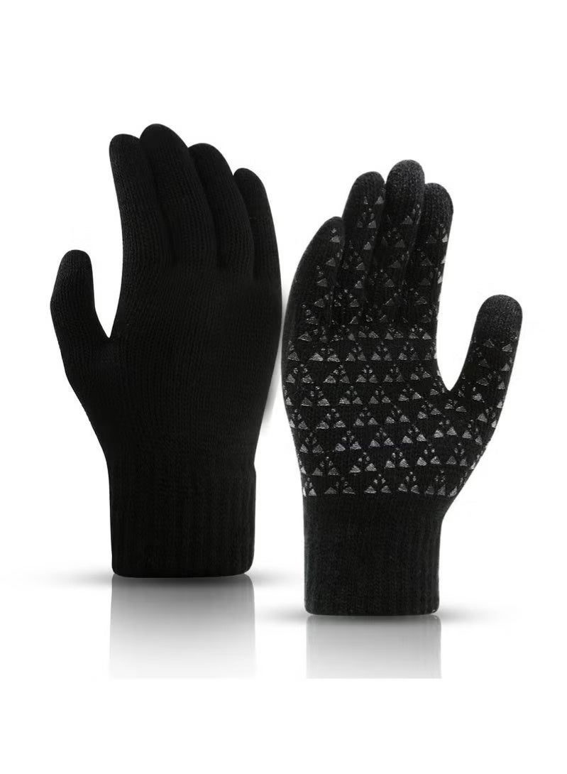 Winter Gloves, Touch Screen Warm Gloves With Thermal Soft Knit Lining - Image 1