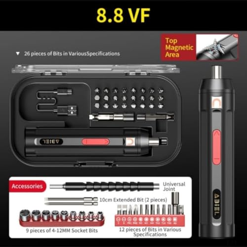 ABIEL Automatic Electric Screwdriver Set 52 Pcs | USB Rechargeable, Fast Charging & Cordless | Speed 360 RPM, 4.2 V Battery | Push Start & Smart Stop | Professional 24 Bits Kit - Image 4