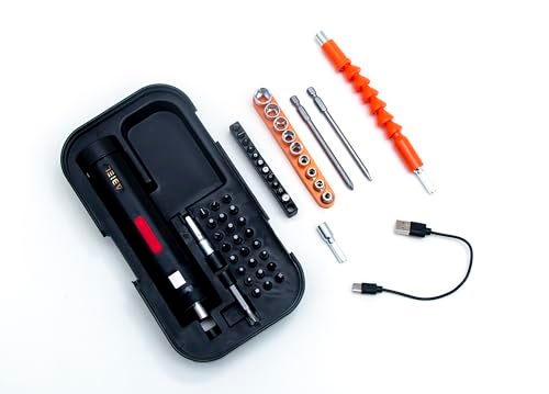 ABIEL Automatic Electric Screwdriver Set 52 Pcs | USB Rechargeable, Fast Charging & Cordless | Speed 360 RPM, 4.2 V Battery | Push Start & Smart Stop | Professional 24 Bits Kit - Image 3