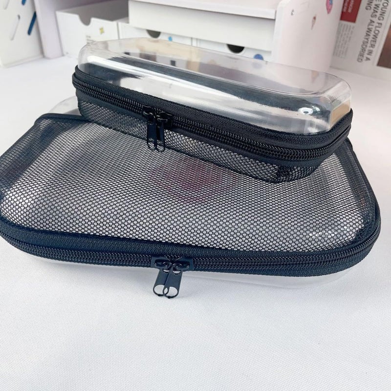 GDRKNP Arahome Premium PVC Zippered Mesh Storage Organizer - Heavy-Duty Hard Shell Travel Bags with Carry Handles for Clothes, Cosmetics & Accessories - Image 4