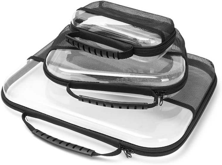 GDRKNP Arahome Premium PVC Zippered Mesh Storage Organizer - Heavy-Duty Hard Shell Travel Bags with Carry Handles for Clothes, Cosmetics & Accessories - Image 1