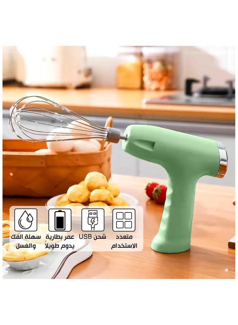 خلاط يدوي ومفرمة طعام 3 في 1 تشغيل بنقرة مزدوجة، مضرب وأداة خفق اللبن، متعددة الوظائف بحجم صغير - Image 2