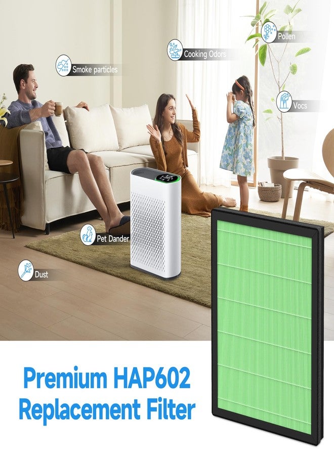 FCFMY 2 Packs HAP602 Toxin Absorber Replacement Filters Compatible with ECOSELF HAP602/ HAP602WF Air Cleaner Purifier, 3-in-1 Filtration of H13 True HEPA Filter, Pre-Filter & Activated Carbon Filter, Green - Image 4
