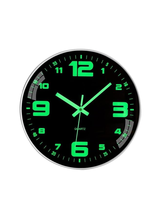 The Bros Modern Night Light Wall Clock, 12 inch Silent Non-Ticking Clock with Glow in The Dark Function, Battery Operate Lighted Wall Clock for Living Room Kitchen Bedroom Decor (White) - Image 2