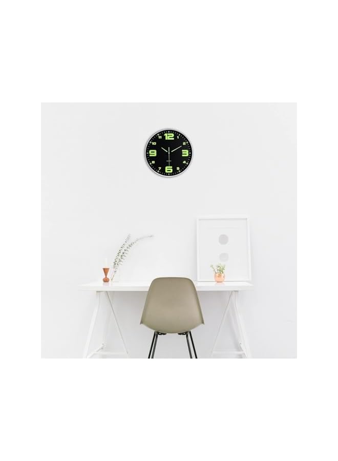 The Bros Modern Night Light Wall Clock, 12 inch Silent Non-Ticking Clock with Glow in The Dark Function, Battery Operate Lighted Wall Clock for Living Room Kitchen Bedroom Decor (White) - Image 3