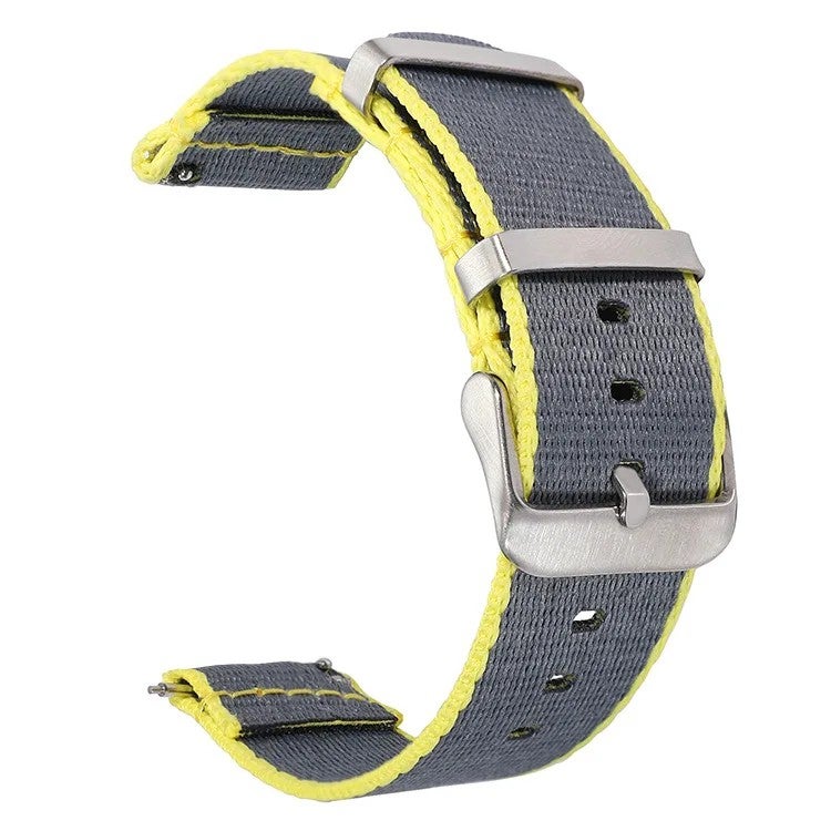 Bluejw 20mm 22mm Classic Stripe Nylon Watch Strap – Quick Release Smooth Seatbelt Replacement Band for Watches - Image 1
