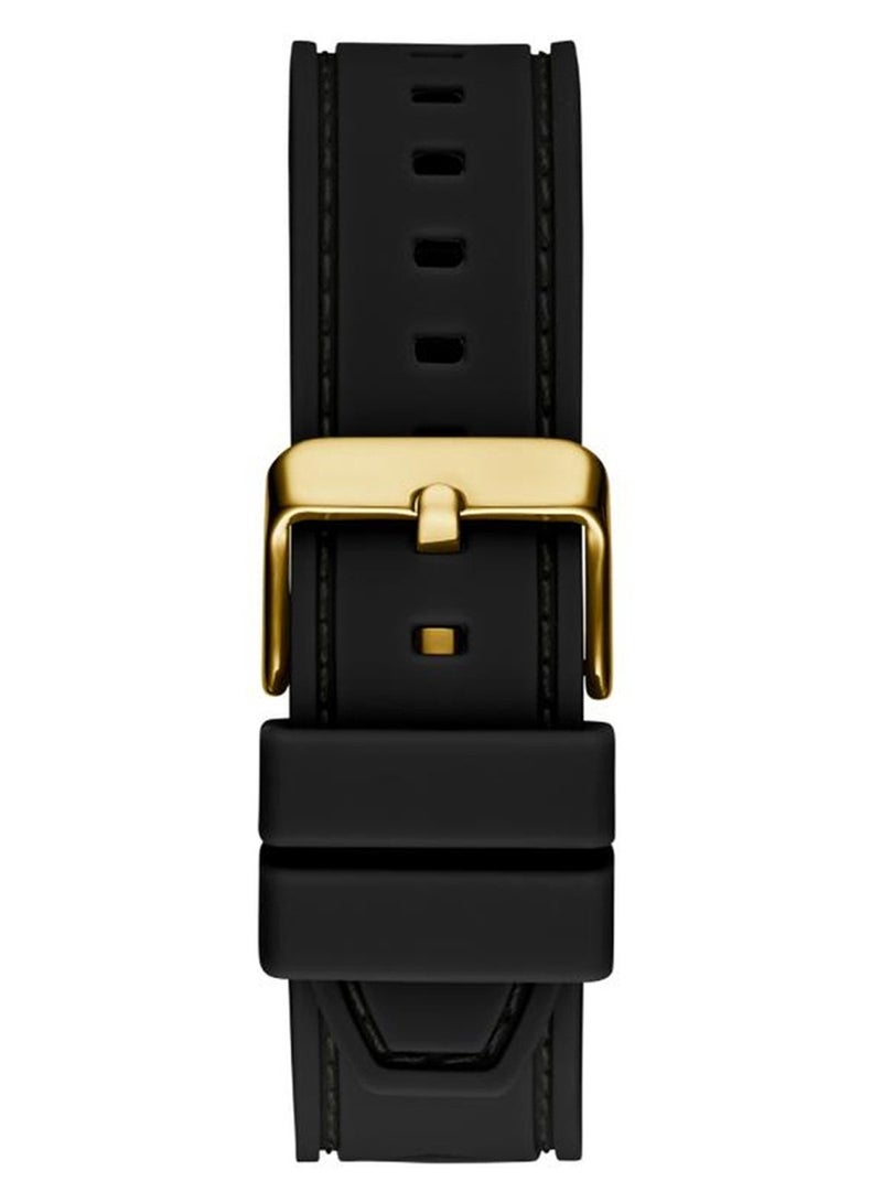 GUESS ساعة سيليكون سوداء متعددة الوظائف للرجال GW0577G2 - 44 مم - Image 3