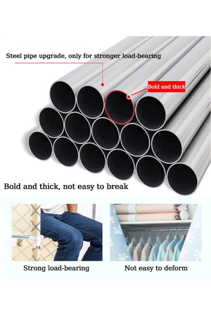 Simple Cloth Wardrobe, Storage Wardrobe, Dustproof Wardrobe, Steel Frame Reinforced Combination Simple Wardrobe, Economical Assembled Cloth Wardrobe  - Image 3