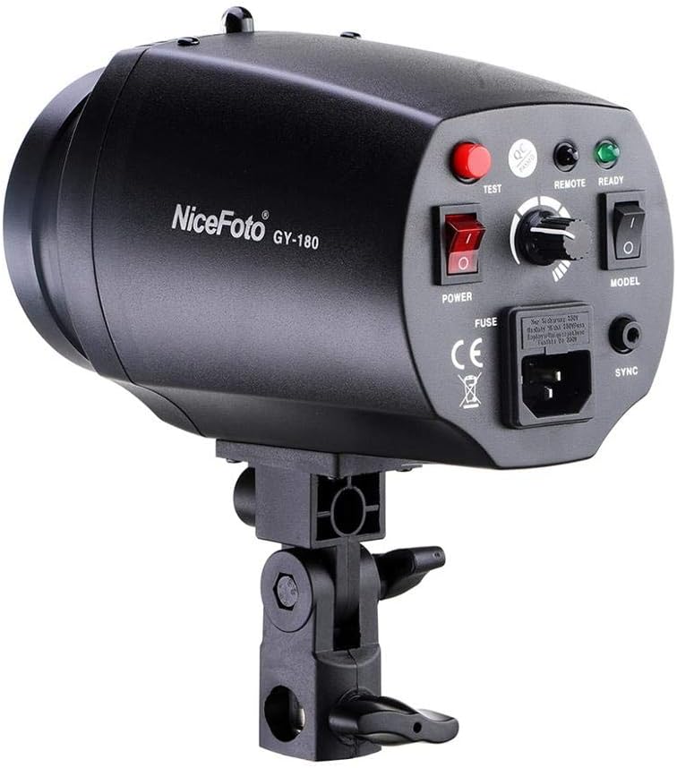 نايس فوتو مصباح فلاش صغير للاستوديو NiceFoto GY-180 بقوة 180 واط - Image 4