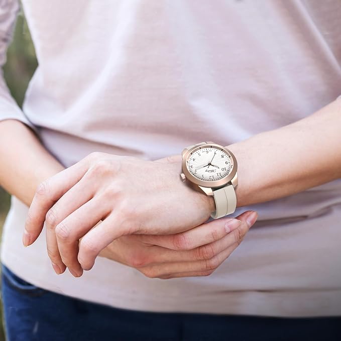 Unipha حزام ساعة سيليكون مغناطيسي 22 مم بإصدار سريع، حزام رياضي ناعم مع مشبك طي مغناطيسي للرجال والنساء - ضوء النجوم - Image 3