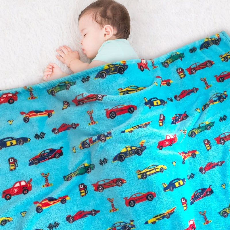 Lukeight Toddler Blanket for Boys and Girls Plush and Thick Car Blanket Birthday Gifts for Toddler and Baby Race Cars 30x40 Inches