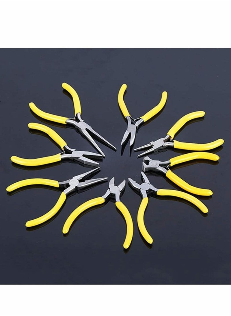 Y&D Mini Pliers, 8Pcs Needle Nose Small Craftsman Jewelry Tool Set, Repair Tools, Carbon Steel DIY Hand Tools for Beginners Professionals  - Image 2