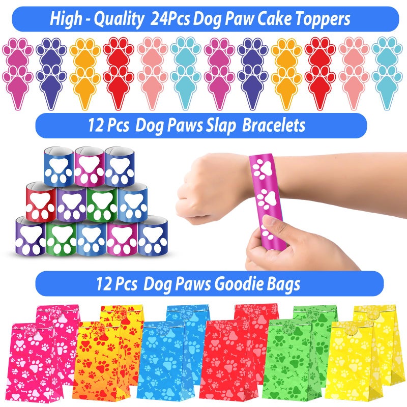 PLOUGVI 232Pcs Paw Print Party Favors Supplies Decorations for for Kids Birthday Blue Puppy Theme Birthday Party Favors Goodie Bag Stuffer Pinata Filler Birthday Gifts - Image 4