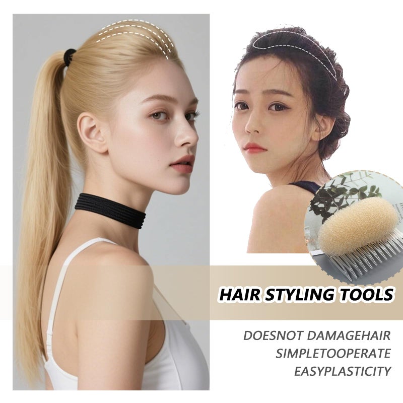 UPSTORE 2PCS Hair Decoration Combs - 3.3inch Sponge Foam Volume Bump it up Inserts, Back Do Beehive Hair Stylers & Increasing Tools (Brown) - Image 5