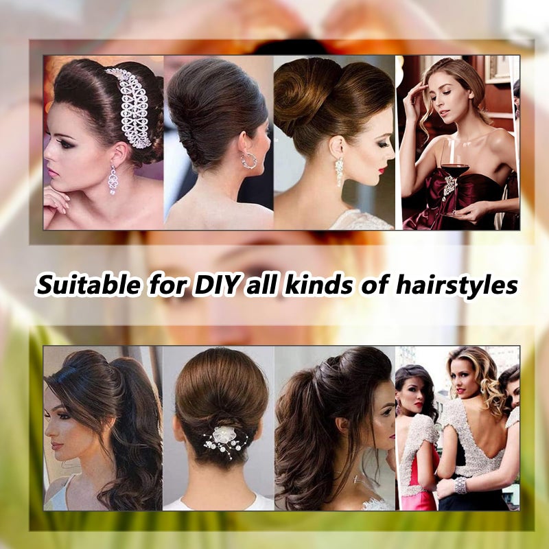 UPSTORE 2PCS Hair Decoration Combs - 3.3inch Sponge Foam Volume Bump it up Inserts, Back Do Beehive Hair Stylers & Increasing Tools (Brown) - Image 4