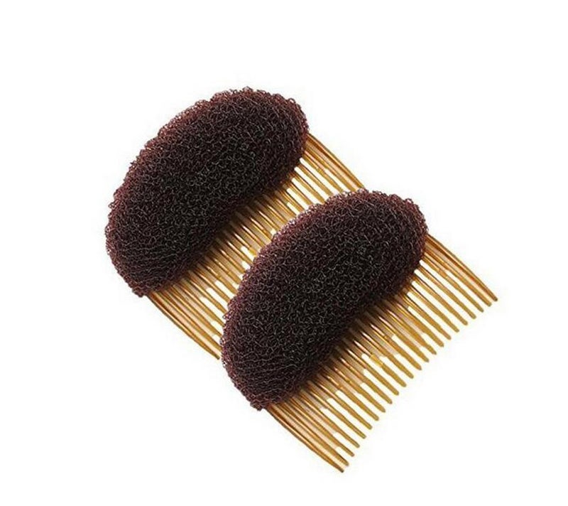 UPSTORE 2PCS Hair Decoration Combs - 3.3inch Sponge Foam Volume Bump it up Inserts, Back Do Beehive Hair Stylers & Increasing Tools (Brown) - Image 1