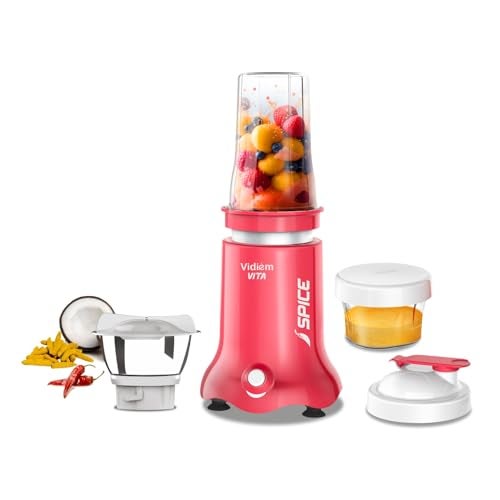 Vidiem Vita Spice 500 W Personal Blender/Mixer/Grinder/Smoothie Maker | 22000 RPM Aria CoolTec Motor | 3 Jars (500 ml + 250 ml jar & 300 ml SS Chutney Jar) | 3 Year Motor Warranty | Beyond Blending - Image 2