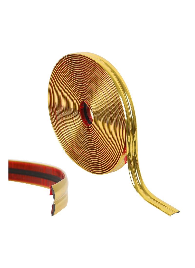 Excefore - Metallic Gold Peel and Stick Wall Trim Molding, Gold Wall Molding Trim Tape, 32.8FT Bendable Foldable Edge Corner Protecter Guards Decorative Strips, for Wall, Corner, Window, Table, Furniture - Image 1