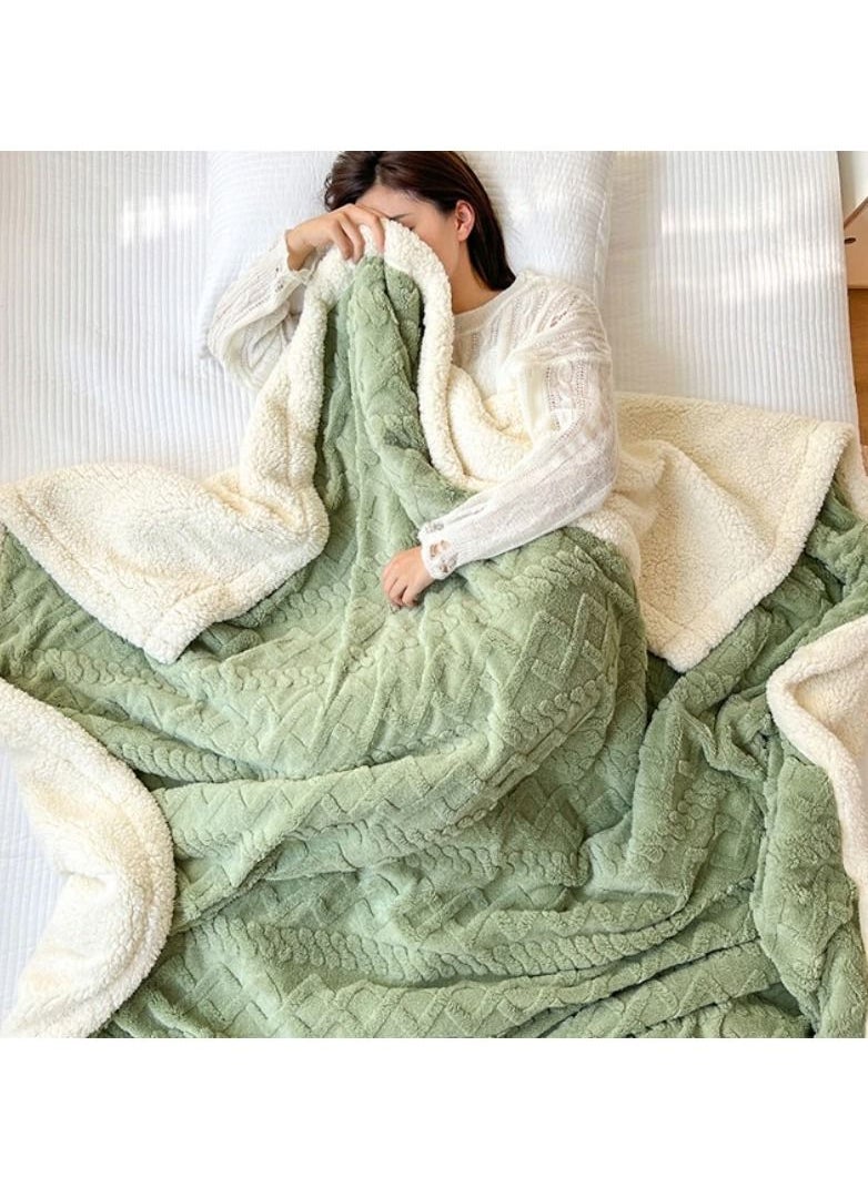 DubaiGallery - Winter thickened Polar Fleece blanket soft comfortable double layer lamb Fleece office home nap warm sofa blanket - Image 1