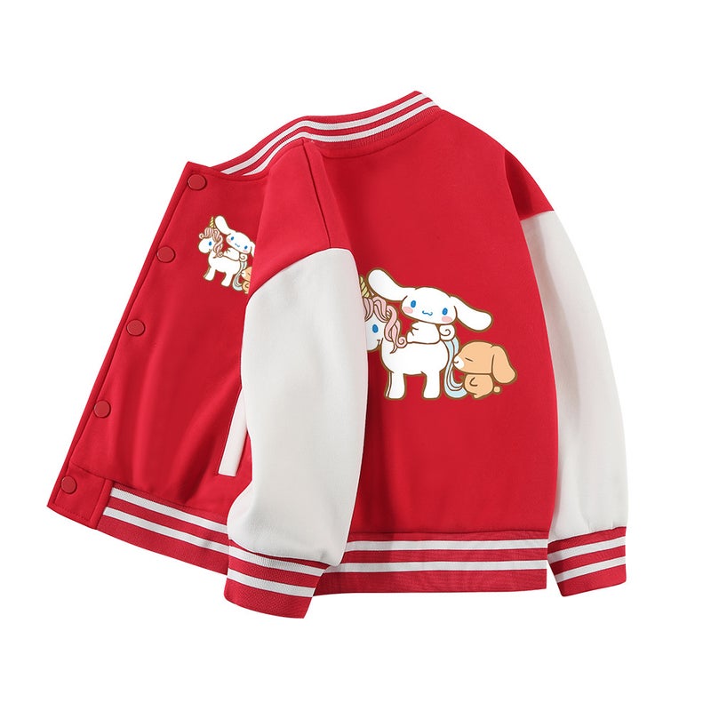 Yugui Dog Girls Autumn Coat Little Girl Foreign Style Fleece-Lined Children Korean Baseball Uniform - Image 5