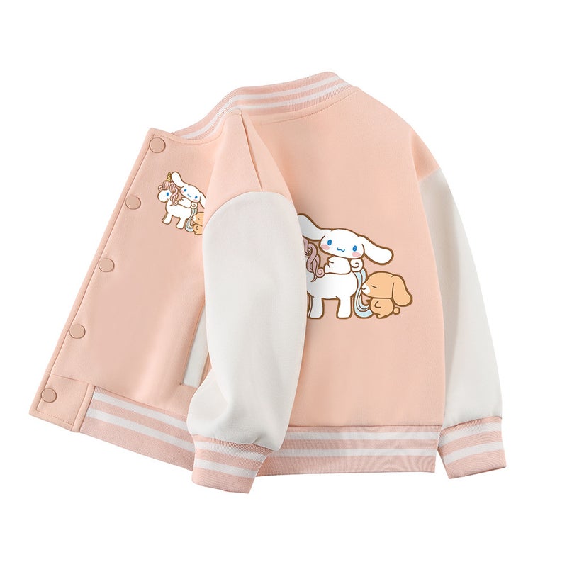 Yugui Dog Girls Autumn Coat Little Girl Foreign Style Fleece-Lined Children Korean Baseball Uniform - Image 2