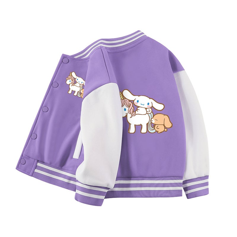 Yugui Dog Girls Autumn Coat Little Girl Foreign Style Fleece-Lined Children Korean Baseball Uniform - Image 3
