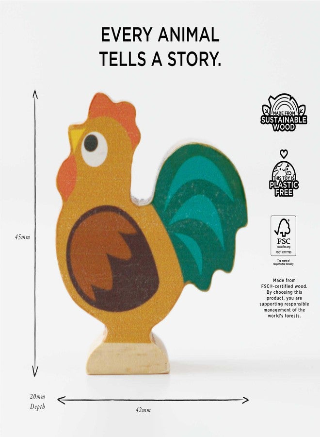 Le Toy Van Petilou Wooden Sunny Farm Stacking Animals and Bag - Image 5