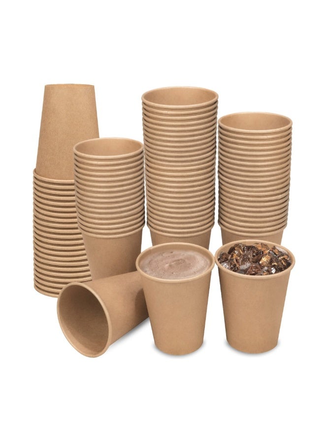 Nexso 12oz Brown Disposable Paper Cups – Eco-Friendly, Leak-Proof, Hot & Cold Beverage Cups, Pack of 50, Virgin Wood Pulp, Ideal for Coffee, Tea, Parties, and Events - Image 1