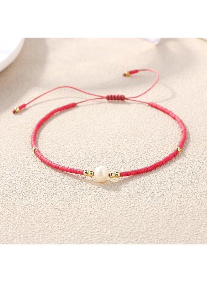 KELITCH Pearl Bracelets for Women Handmade Colorful Adjustable Braided Beach Bracelets, One Size, Miyuki Beads, miyuki beads - Image 3