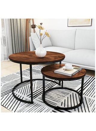 Modern 2-piece nesting circle coffee table set for living room - pzsku/Z995E1AE141A62D9A7177Z/45/_/1703082294/41828294-54fe-4b20-939d-83212286034b