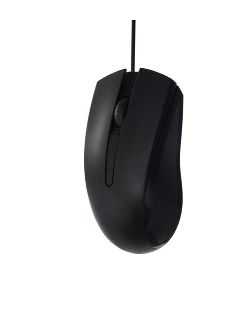 Portable Wired Optical Mouse USB Type Designed With Comfortable Shaped Available To Use Anywhere Fits Multiple Devices - Black